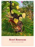 Henri Rousseau Fight between a Tiger and a Buffalo - Art Print