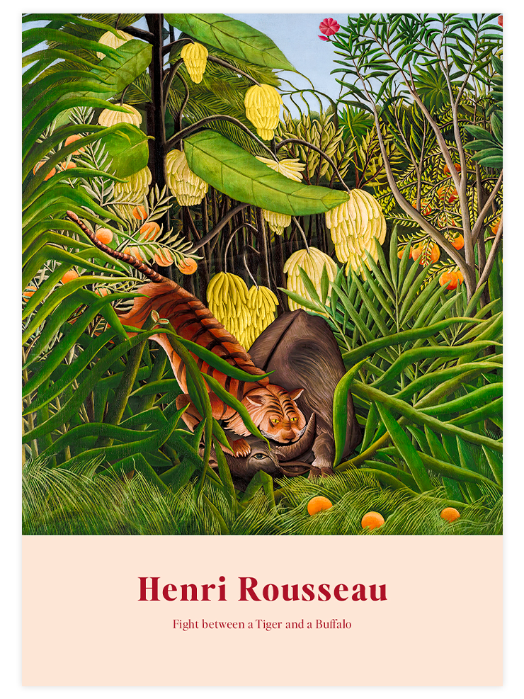 Henri Rousseau Fight between a Tiger and a Buffalo - Art Print