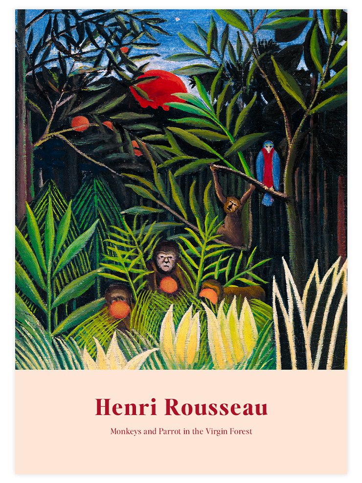 Henri Rousseau Monkeys and Parrot in the Virgin Forest - Art Print Ürün ana görseli