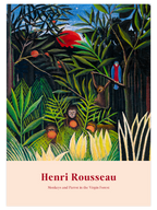 Henri Rousseau Monkeys and Parrot in the Virgin Forest - Art Print