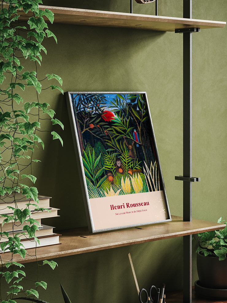 Henri Rousseau Monkeys and Parrot in the Virgin Forest - Art Print Ürün ikincil görseli