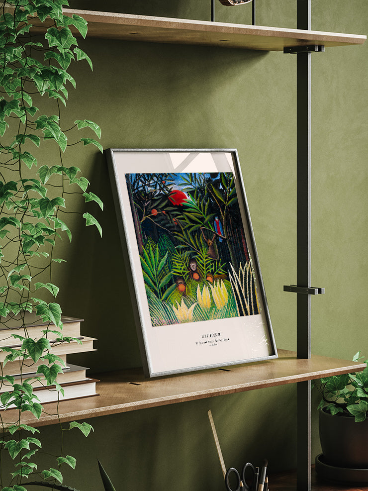 Henri Rousseau Singes et Perroquet dans la Forêt Vierge - Art Print  Poster