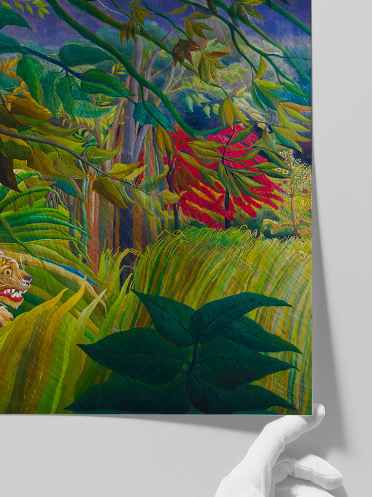 Henri Rousseau Tiger in a Tropical Storm (Surprised!) - Art Print