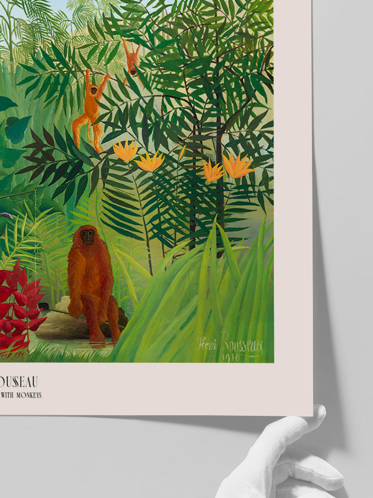 Henri Rousseau Tropical Forest with Monkeys - Art Print  Poster