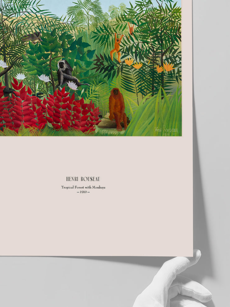 Henri Rousseau Maymunlarla Tropik Orman - Art Print  Poster