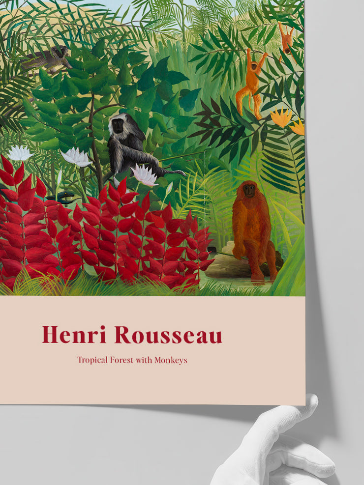 Henri Rousseau Tropical Forest with Monkeys - Art Print  Poster