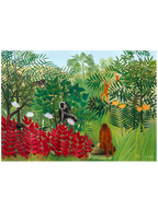 Henri Rousseau Maymunlarla Tropik Orman - Art Print