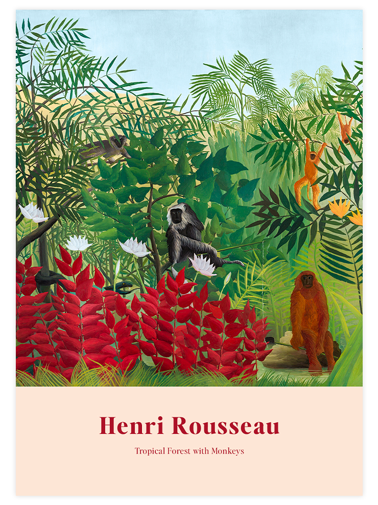 Henri Rousseau Tropical Forest with Monkeys - Art Print