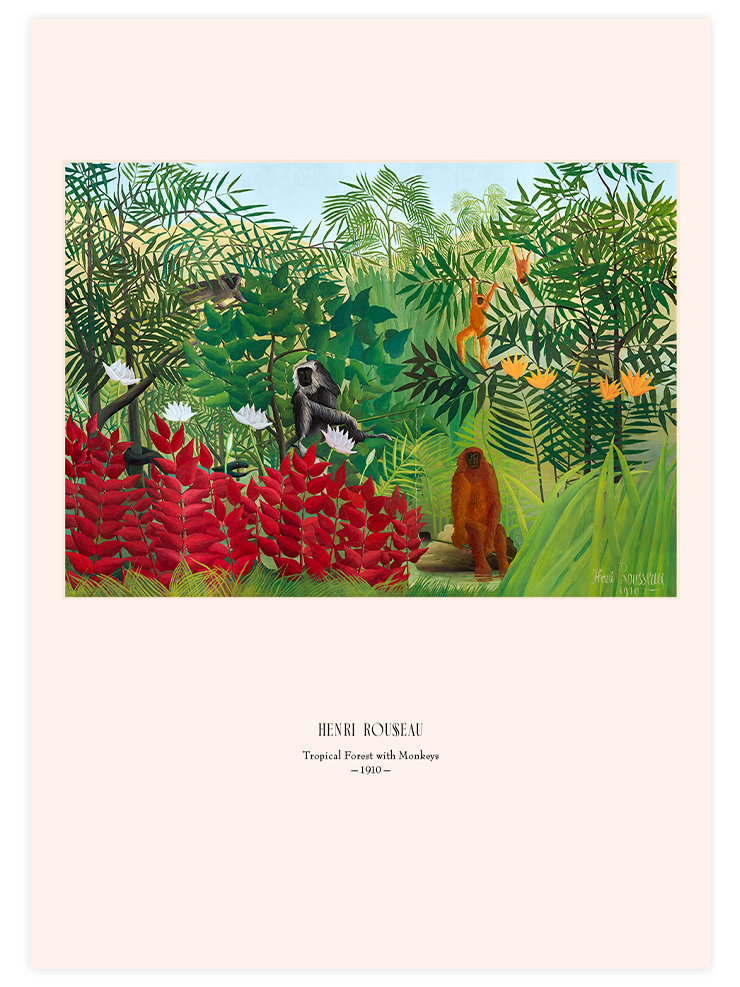 Henri Rousseau Maymunlarla Tropik Orman - Art Print Ürün ana görseli