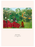 Henri Rousseau Maymunlarla Tropik Orman - Art Print