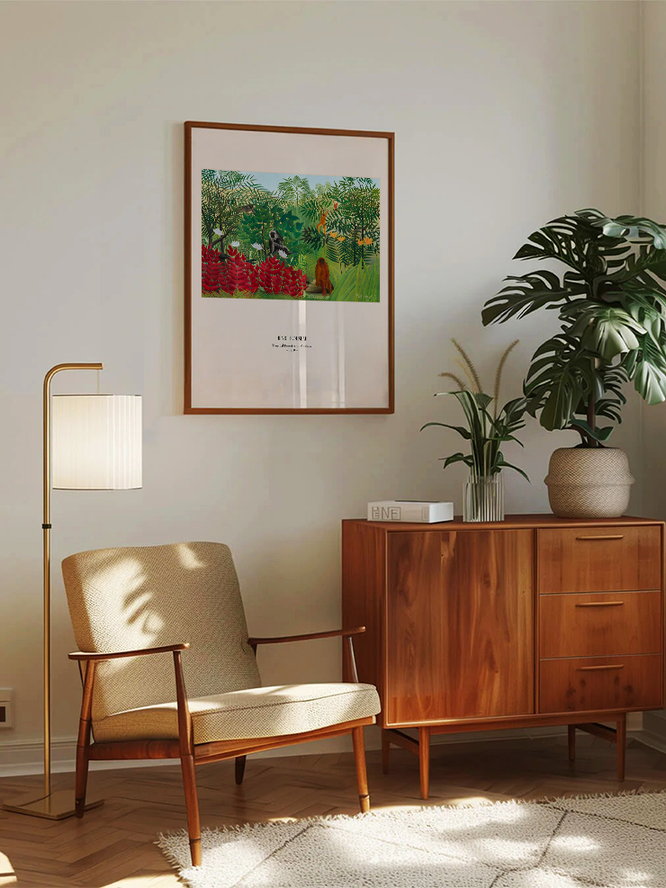 Henri Rousseau Maymunlarla Tropik Orman - Art Print