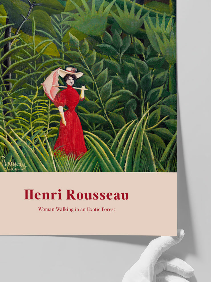 Henri Rousseau Ormanda Kırmızılı Kadın - Art Print  Poster