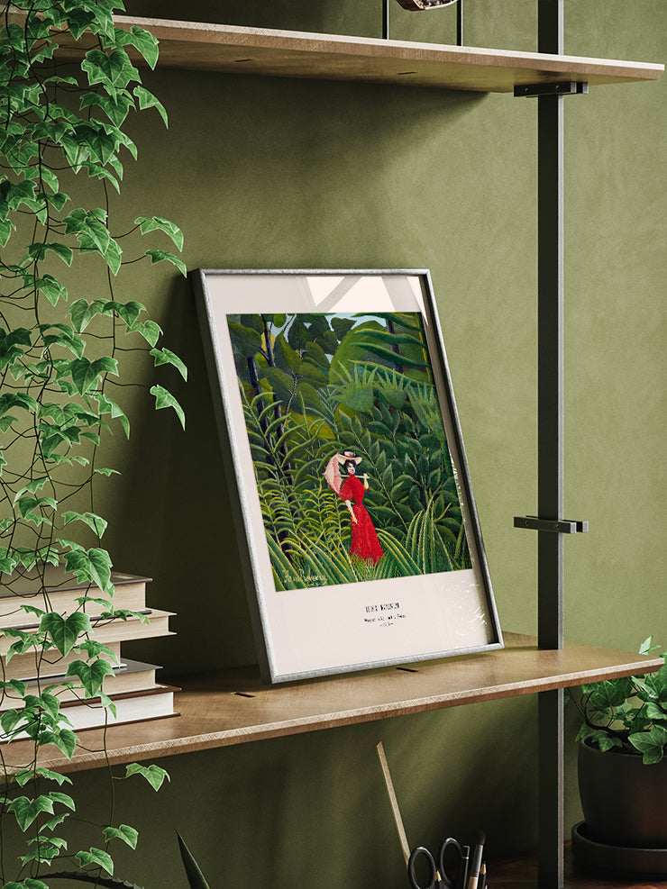 Henri Rousseau Woman in Red in the Forest - Art Print  Poster