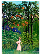 Henri Rousseau Woman Walking in an Exotic Forest - Art Print