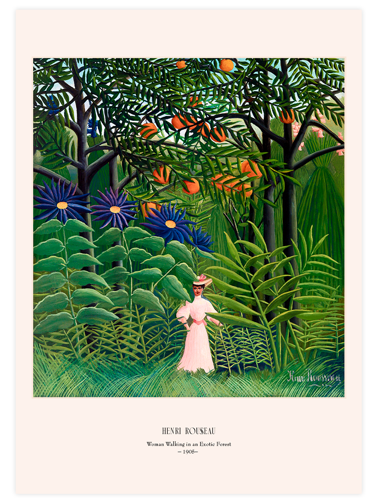 Henri Rousseau Egzotik Bir Ormanda Gezen Kadın - Art Print