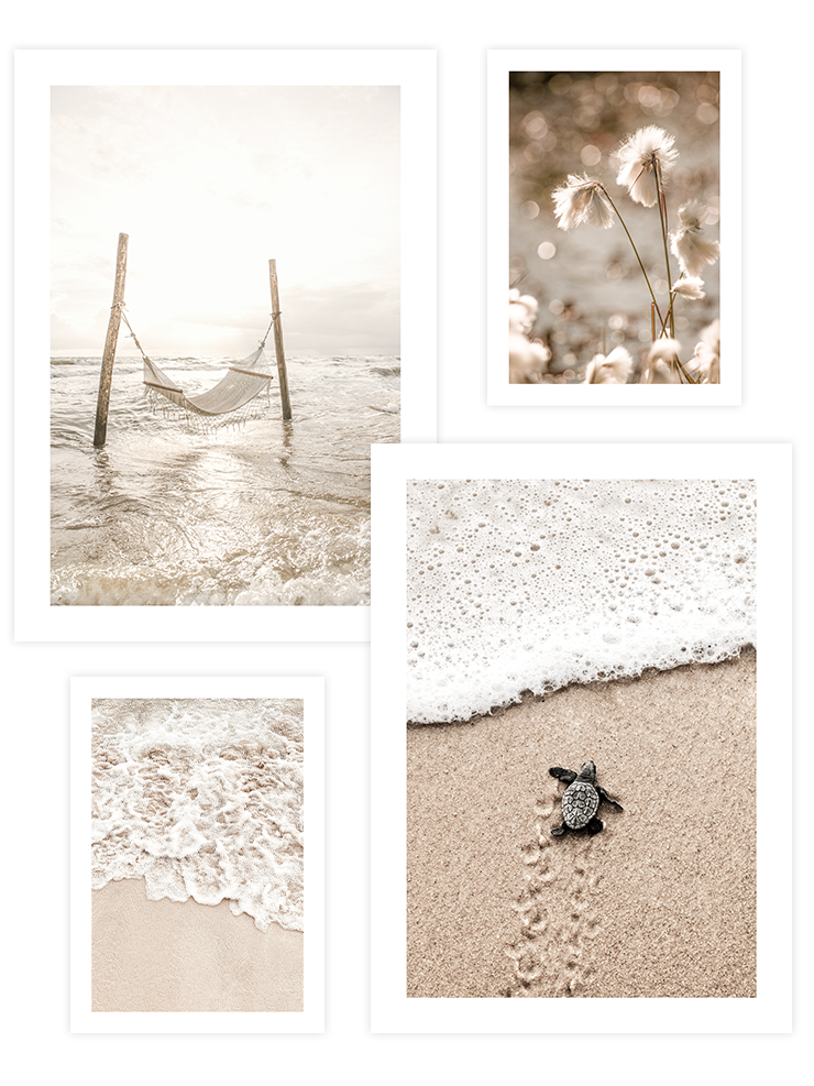 Elegance Beige Poster Seti Fotoğraflar Poster