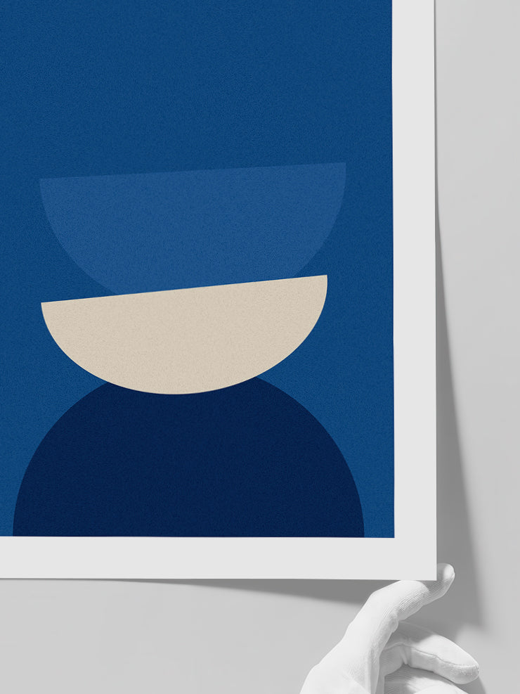 Geometrik Form Mavi - Art Print  Poster
