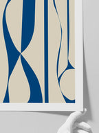 Geometrik Form Bej Mavi N2 - Art Print