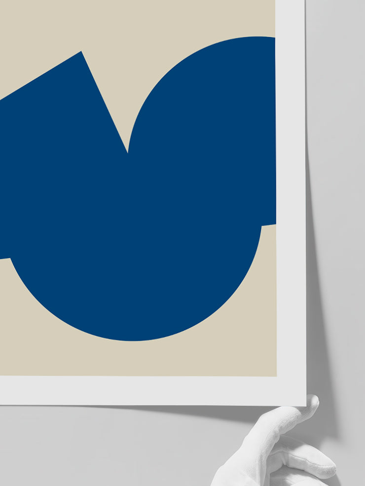 Geometrik Form Bej Mavi N5 - Art Print  Poster