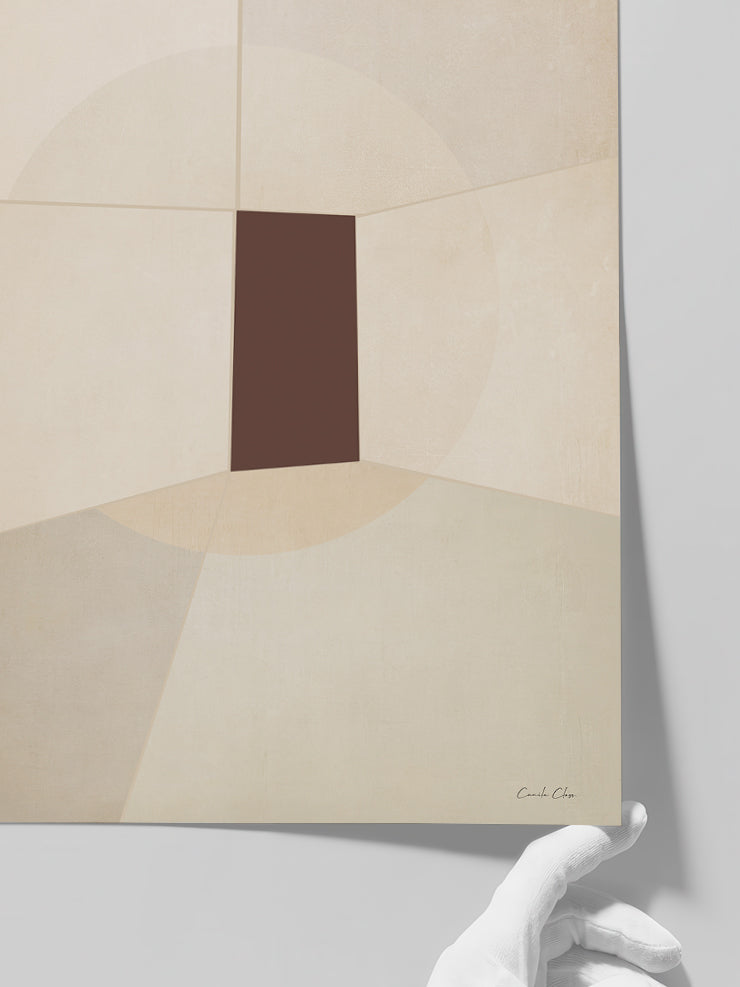 Soyut Kahverengi - Art Print