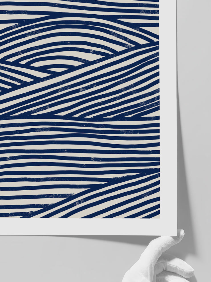 Blue Waves N2 - Art Print  Poster