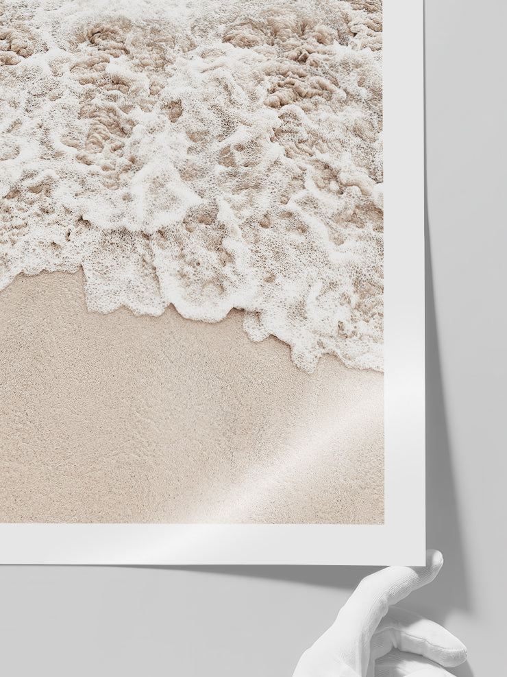 Bej Deniz Köpükleri - Art Print