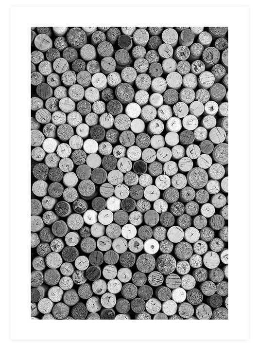 Wine Corks B&W - Art Print