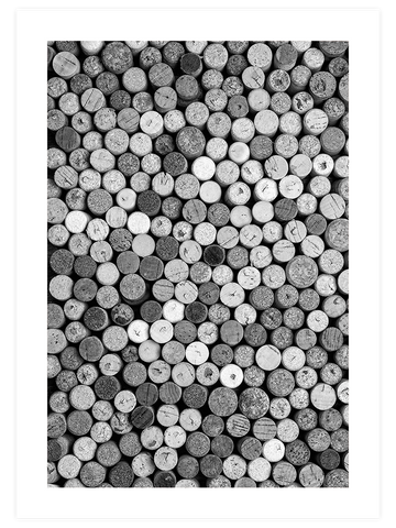 Wine Corks B&W - Art Print
