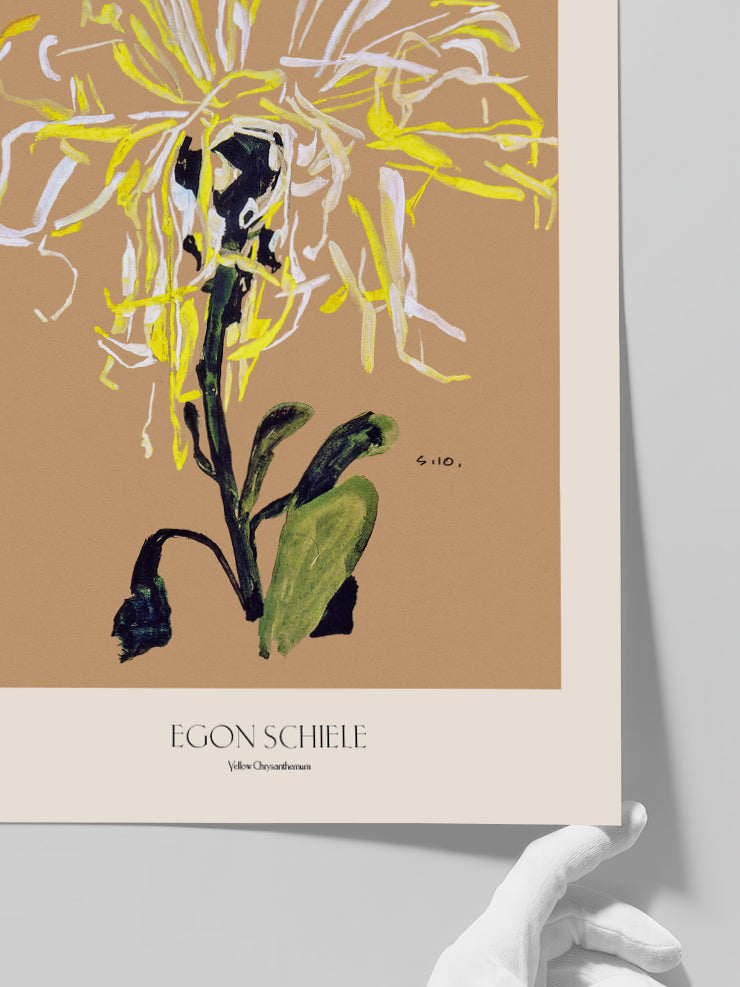 Egon Schiele Yellow Chrysanthemum - Art Print