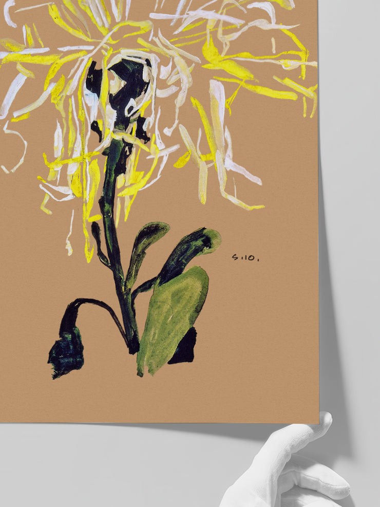 Egon Schiele Yellow Chrysanthemum - Art Print  Poster