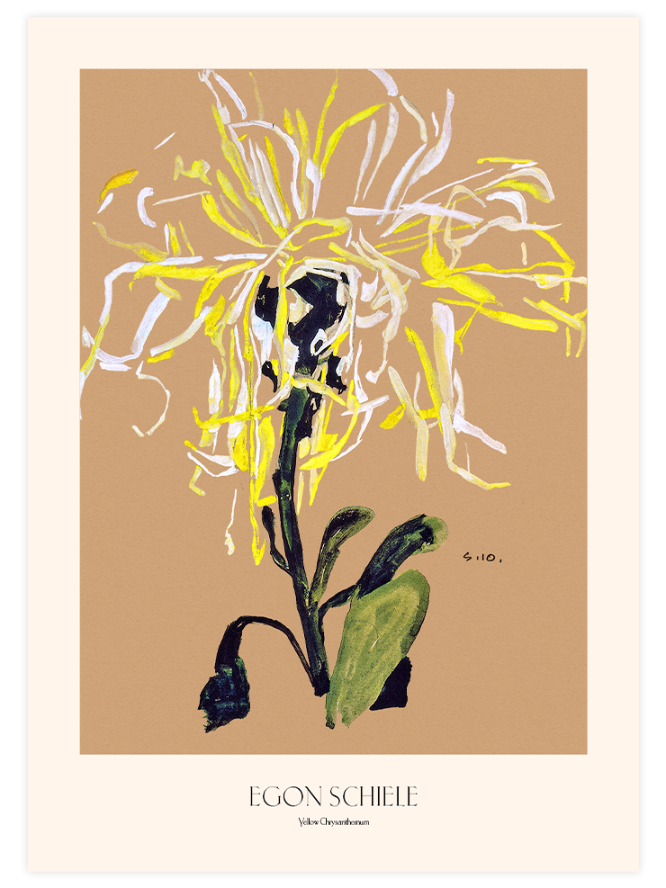 Egon Schiele Yellow Chrysanthemum - Art Print Ürün ana görseli