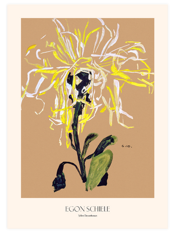 Egon Schiele Yellow Chrysanthemum - Art Print