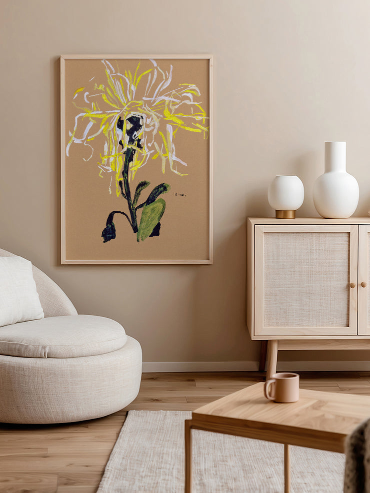Egon Schiele Yellow Chrysanthemum - Art Print  Poster