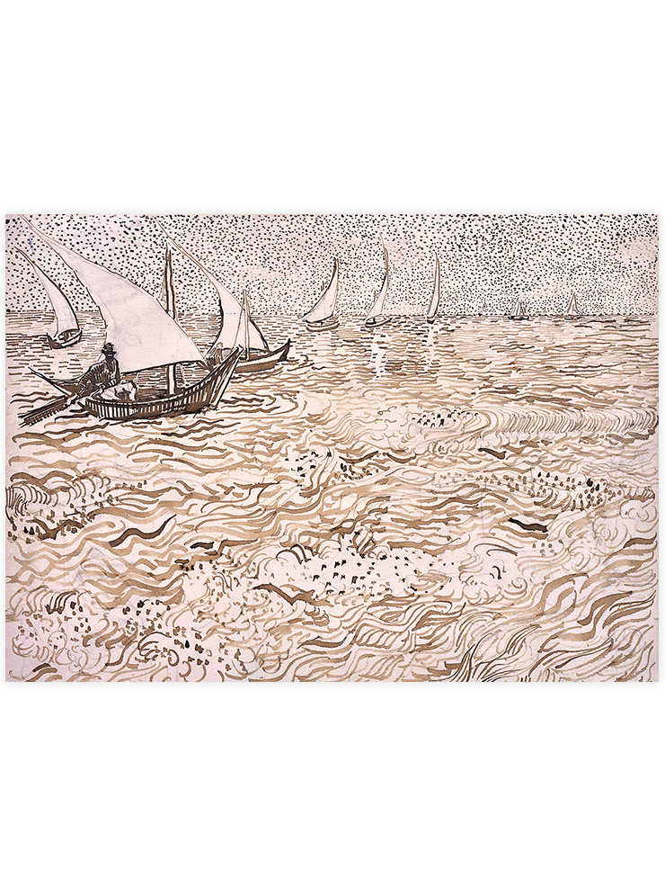 Van Gogh Seascape at Saintes-Maries - Art Print Ürün ana görseli