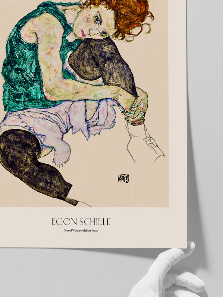 Egon Schiele  Seated Woman with Legs Drawn up - Art Print  Poster
