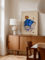 Egon Schiele Seated Woman Back View - Art Print