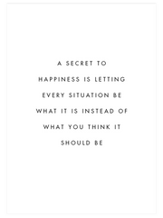 Secret To Happiness Poster - Giclée Baskı