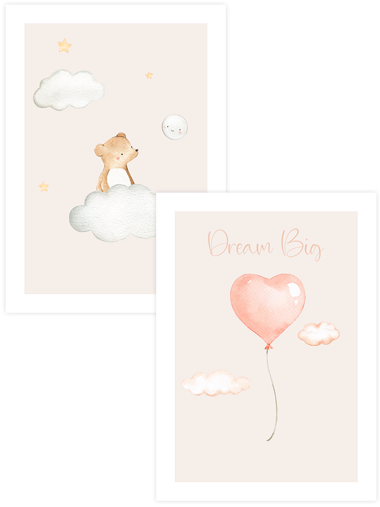 Sweet Beige Touch - Poster Seti Duo Çocuk Odası Poster