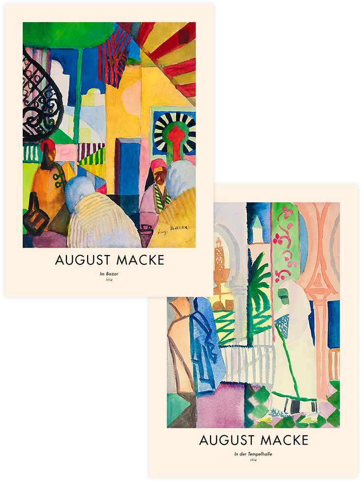 August Macke Bazar - Poster Seti Duo Ünlü Ressamlar Poster