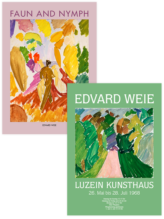 Edvard Weie Faun and Nymph - Poster Seti Duo