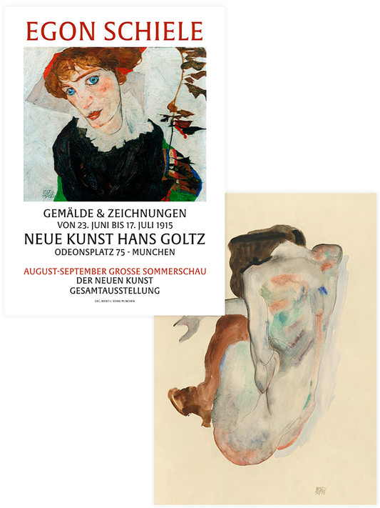 Egon Schiele Nude - Poster Seti Duo