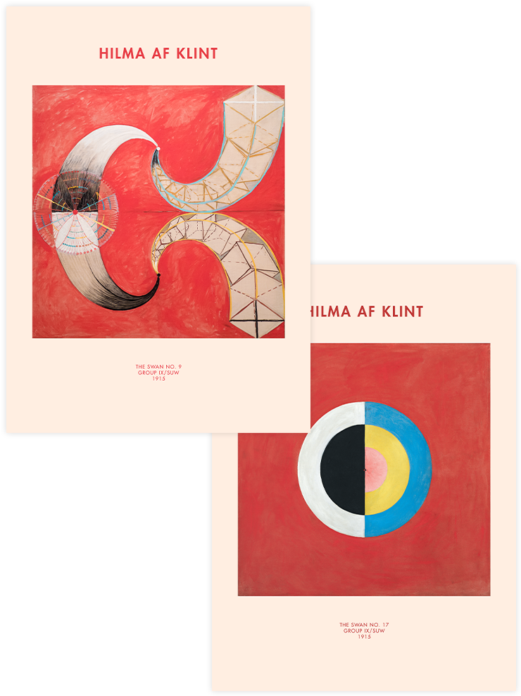 Hilma Af Klint The Swan - Poster Seti Duo Ünlü Ressamlar Poster