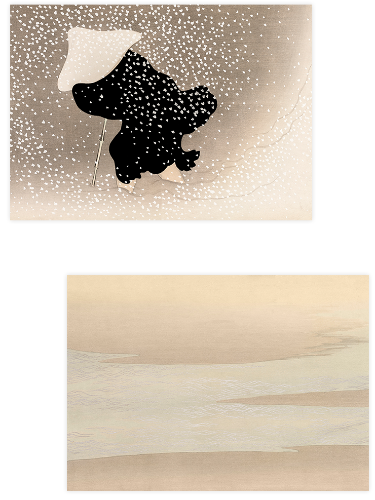 Kamisaka Sekka Ocean Waves & Snow - Poster Seti Duo Ünlü Ressamlar Poster