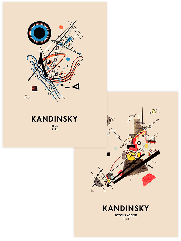 Kandinsky Joyous - Poster Seti Duo Ünlü Ressamlar Poster