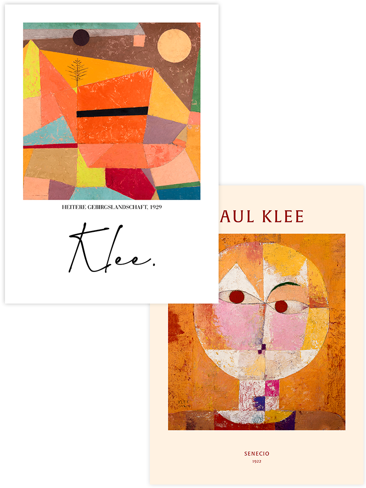 Paul Klee Joyful Mountain - Poster Seti Duo Ünlü Ressamlar Poster