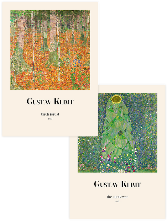Gustav Klimt The Sunflower - Poster Seti Duo