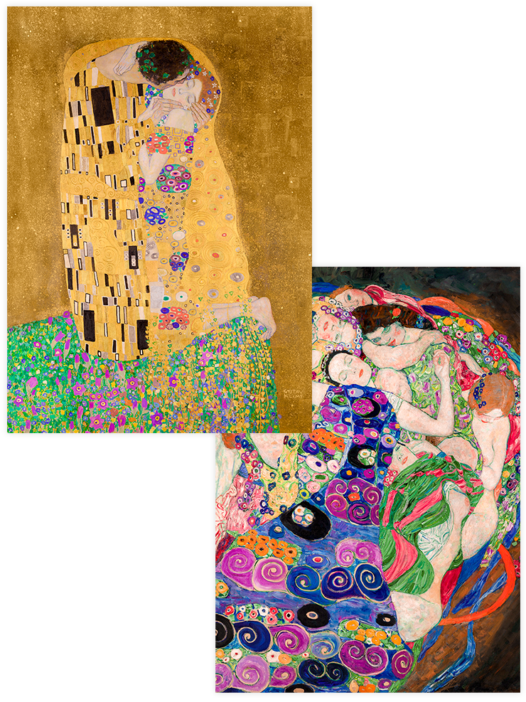 Klimt The Kiss & The Virgin - Poster Seti Duo Ünlü Ressamlar Poster