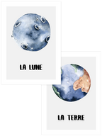 La Terre & La Lune - Poster Seti Duo