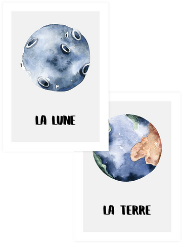La Terre & La Lune - Poster Seti Duo