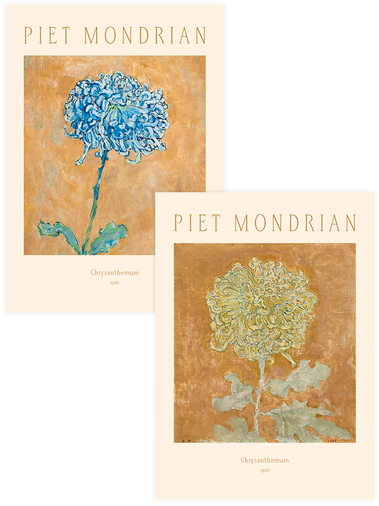 Piet Mondrian Chrysanthemum - Poster Seti Duo